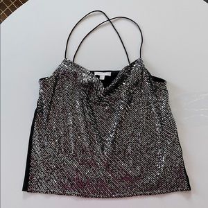 Sequin cowl neck cami